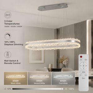 Lámpara colgante de cristal de lujo moderna, LED tricolor regulable con control remoto para comedor, sala de estar, lámpara de araña interior - Product Image 4