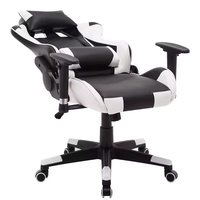 Chaise de Gaming Exécutive Style Moderne, Dossier Haut Inclinable, Ergonomique, en Cuir PU, avec Repose-Pieds, pour Bureau AJHH, Garantie 24 Mois, Fixe