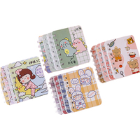 Carnet à spirales A7 imprimé avec des dessins mignons, mini journal personnalisé, 80 feuilles, couverture en PP, format de poche, papeterie, cadeau pour enfants, étudiants