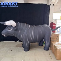 Costume gonflable de taureau noir pour festival de corrida, mascotte de taureau gonflable personnalisable pour spectacle de rue