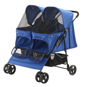 थोक आसान चलना तह कुत्ते डबल घुमक्कड़ पालतू जुड़वां घुमक्कड़ - Product Image 1