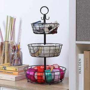 Amazon Venta caliente negro encimera francés país 3 de cesta de alambre soporte para almacenar <span class=keywords><strong>la</strong></span> organización de huevos y más - Product Image 5