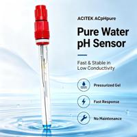 Capteur de pH pour eau pure, cellule de débit de 120 mm de longueur, connecteur S8, raccordement NPT pour surveillance en ligne, personnalisable OEM/ODM