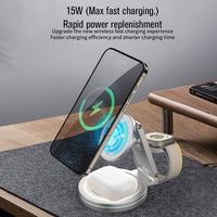 Rotation portable à 360 degrés 3 en 1 conception de décompression chargeur sans fil aimant puissant station de charge sans fil