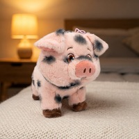Peluche en flanelle super douce en coton PP, motif princesse cochon de dessin animé, anti-stress, lavable, créative, à câliner
