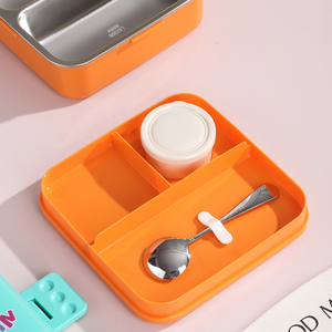 Trường học trẻ em lấy đi thực phẩm lưu trữ Panda vuông thép không gỉ Hộp Ăn Trưa 1120ml + 70ml nước sốt bát với Silicone chống rò rỉ - Product Image 3