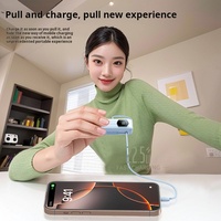 Batterie externe portable 2-en-1 intelligente 10000 mAh avec charge rapide 20W, affichage LED sans fil, câble PVC longue durée, pour iPhone, utilisation en extérieur