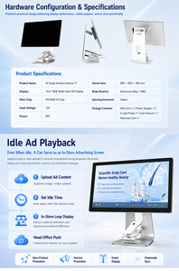 เครื่องวิเคราะห์เส้นผมและหนังศีรษะคุณภาพสูง 15.6 HD พร้อมกล้องสแกนรูขุมขนและหนังศีรษะ สำหรับการดูแลเส้นผมและหนังศีรษะ - Product Image 5