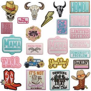 Patchs brodés thermocollants personnalisés avec logo pour casquettes de camionneur, vêtements et sacs – Motifs Western Cowboys et Cowgirls - Product Image 4