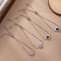 Bracelet Zircon rond à la mode pour femmes bijoux en acier inoxydable de luxe minimaliste en gros accessoire de poignet de mode élégant
