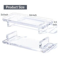 Plateau en acrylique transparent avec poignée, personnalisable avec logo, pour desserts, vente en gros OEM/ODM, boîte de rangement organisatrice en acrylique