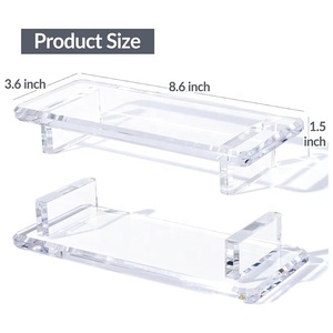 Bandeja de acrílico transparente con asa para postres, organizador de acrílico, caja de almacenamiento, venta al por mayor OEM ODM con logotipo personalizado - Product Image 5
