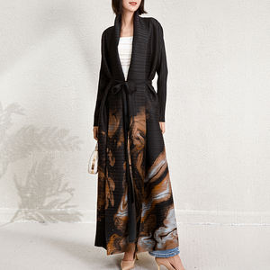 ขายส่งตรงจากโรงงาน ชุดอาบายะห์ผู้หญิงไซส์ใหญ่ ล่าสุด ฤดูใบไม้ผลิ ฤดูใบไม้ร่วง จัดส่งเร็ว ดีไซน์ใหม่ 2024 จีบสไตล์โบฮีเมียน - Product Image 3