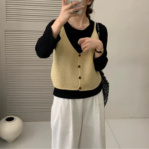 <b>Women's</b> Knitted Camisole Vest White Gray Red Green Yellow Black Micro Elasticity Polyester Layered Top Spring Casual Style - Product Image 3