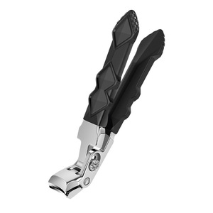 Cortauñas de Acero Inoxidable Negro con Cabeza Angulada de Boca Ancha y Cuchilla Cóncava, Herramienta Doméstica Portátil y Reutilizable - Product Image 1