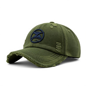 หมวกแก๊ปทรงวินเทจผ้าฝ้ายฟอกแบบ OEM สั่งทำพิเศษ 6 แผง ทรง Dad Hat ดีไซน์ไม่แข็งตัว ปรับขนาดได้ด้วยหัวเข็มขัดโลหะ สั่งทำได้ - Product Image 2