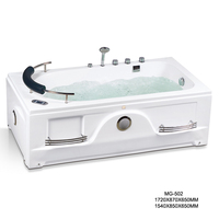 Baignoire triangulaire en acrylique Waterfall Surfing avec massage par air et bain à remous, design moderne blanc