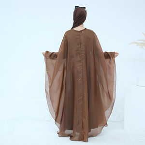 Abito Abaya da <span class=keywords><strong>Donna</strong></span> Musulmana 2026, Set 2 Pezzi, Elegante Moda Islamica Dubai, Abito Casual a <span class=keywords><strong>Farfalla</strong></span> - Product Image 4