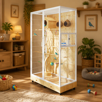 Maison pour oiseaux en bois spacieuse, volière d'intérieur, habitat confortable, design élégant pour les oiseaux de compagnie