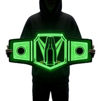 Présentoir Lumineux LED Rechargeable pour Bouteilles de Vin, Ceinture de Champion, Acrylique RGB pour Glorifier les Bouteilles