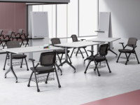 Chaise de formation pliante, chaise d'ordinateur confortable pour longues sessions, siège de réunion, vente en gros d'usine, chaise noire simple