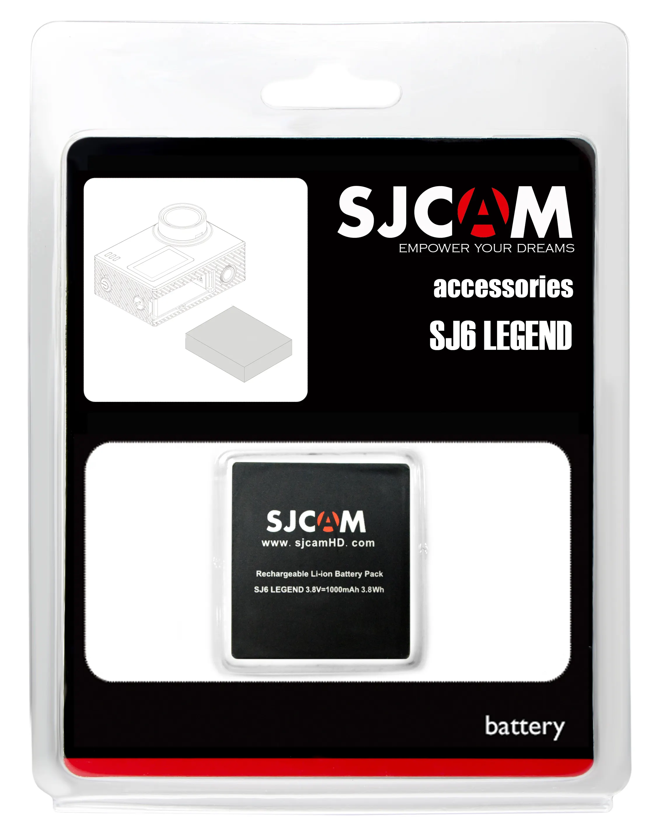 SJCAM battery SJ6 Legend battery ,sport camera accessories ,action camera accessory