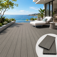 Planche de terrasse en composite bois-plastique à grain de bois, design moderne, co-extrusion, résistante aux intempéries, antidérapante, revêtement de sol WPC