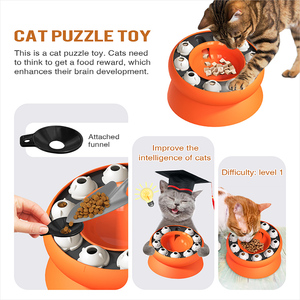 Eğlenceli Yavaş Besleyici Yuvarlak İnteraktif Ödül Bulmacası Kedi Oyuncağı Köpek ve Kedi Zeka Geliştirme PP Malzeme - Product Image 3