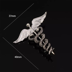 Nuevos broches para mujer, broche de alas de ángel con diseño de caballo, broches con forma de serpiente doble, broche para enfermeras, médicos, hombres y mujeres - Product Image 5