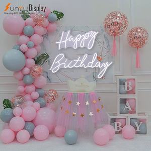 Letrero de neón Led de feliz cumpleaños personalizado al por mayor para fiesta, boda, hogar, evento, habitación, decoración acrílica, letreros electrónicos digitales, luces - Product Image 4