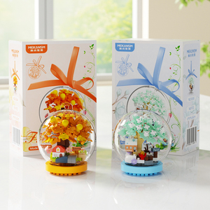 Nouvel ensemble de construction éducatif en micro-briques, modèle cabane dans les arbres et boule de cristal, jouet DIY en plastique ABS pour enfants, décoration suspendue de Noël - Product Image 4