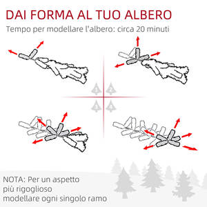 HOMCOM 150cm Árbol de Navidad con 420 ramas de PVC ignífugas, Árbol de Navidad con decoraciones y ramas gruesas, Verde - Product Image 6