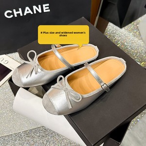 Chaussons mi-chaussons pour femmes, grande taille, style ballerines, chaussures de <span class=keywords><strong>danse</strong></span>, couleur unie, fermeture à boucle, ballerines élargies - Product Image 6
