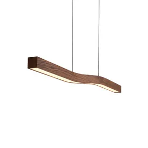 Nordic Lange Soort Houtnerf Hanger Lamp Voor Kantoor/Bar Kleur Dimmen Hangting Verlichting Moderne Eetkamer Led Hanger licht