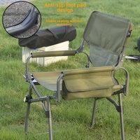 Chaise pliante de réalisateur en acier inoxydable, légère, portable, avec dossier haut, pour le camping en plein air, le parc et l'hôtel