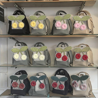 Petites appliques et patchs en tissu pour enfants, en feutre de cerise brodé, écologiques, faits à la main, pour la fabrication de chapeaux, vente en gros