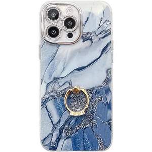 Anillo de dedo mármol piedra IMD TPU funda blanda para <span class=keywords><strong>Iphone</strong></span> 16 Plus 15 Pro Max 14 <span class=keywords><strong>13</strong></span> chapado Protector de lente de cámara funda trasera de teléfono - Product Image 3