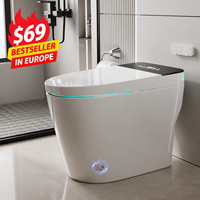 WC intelligent haut de gamme en céramique monobloc pour salle de bain, avec fonction automatique