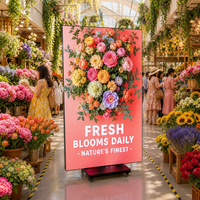 Layar Poster LED Lipat Tiga GOB 1032x688mm P1.8 500cd/ HDR10 Untuk Penggunaan Dalam Ruangan Wifi 4G Digital Standee Mall Toko Ritel