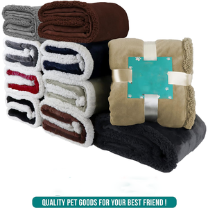 Luxus 80-Zoll-Solid Taupe Fleece Haustier Möbel Kleine Hunde Sommer decke Sherpa Cat Plüsch Faltbare Zwinger Auto Kiste Zwinger Bett - Product Image 5