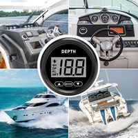 Sondeur de profondeur marin SX-TECH 52 mm 12 V avec alarme à piston, affichage numérique 328 pieds, cadran noir pour yachts/navires de pêche