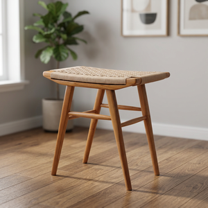 Indonesian Home Furniture Wooden <b>Stool</b> with Rope Weaving and Solid Legs Originally Made in Indonesia - Product Image 3