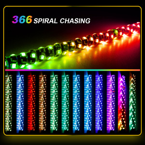 Lampe fouet LED RGB 12V pour UTV, VTT, buggy des dunes, tout-terrain, accessoires 4x4, lumière d'antenne de voiture, kit télécommande et application - Product Image 2