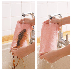 Microfiber <b>Cloth</b> Coral Velvet Dishtowels Household Cleaning Towel Double-Sided Absorbent Microfiber <b>Kitchen</b> Dish <b>Cloth</b> - Product Image 3