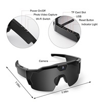 Lunettes de Soleil Caméra 12MP pour Cyclisme Sport Lunettes Intelligentes Photo et Vidéo Masque de Ski HD