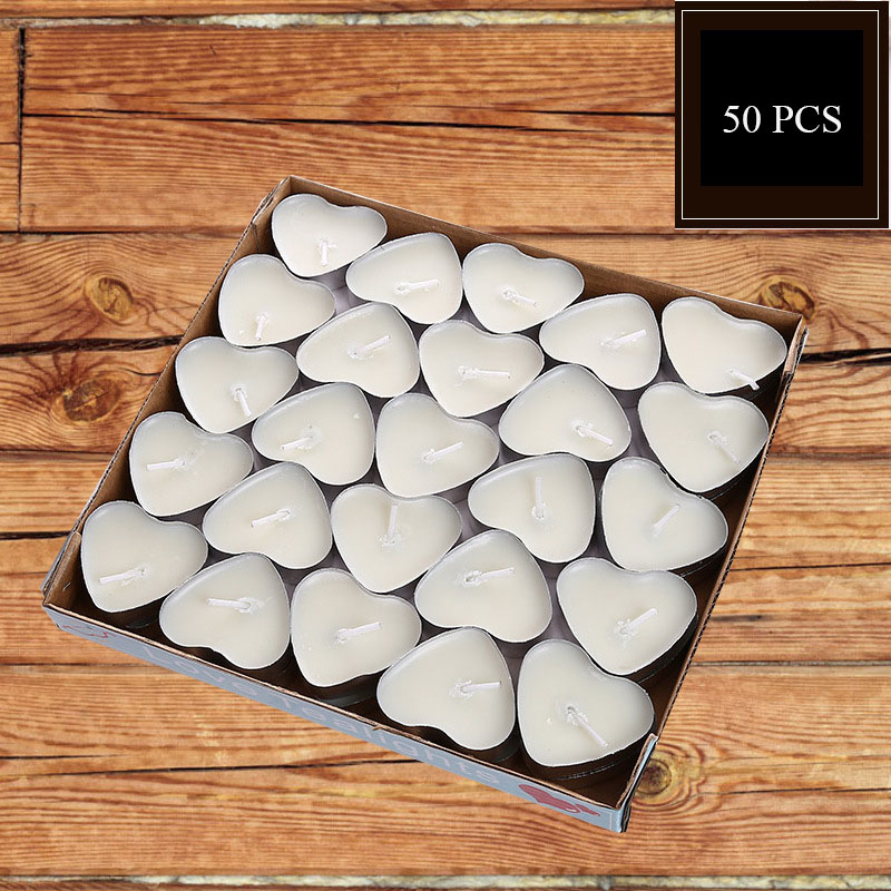Aromatherapy Heart Shaped Smokeless Tealight Soy Wax Scented Candles 50 Pcs 5