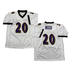 Maglia da rugby da uomo in stile vintage cucita 52 Ray Lewis 20 Ed Reed S-3XL Spedizione veloce - Product Image 6