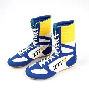 High Quality Pu Leather with Mesh Wrestling Boxing Shoes Boot for Sports Made in China