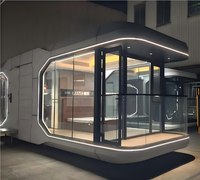 Hôtel mobile de tourisme culturel B&B en forme de capsule spatiale ciel étoilé personnalisée, maison préfabriquée intelligente en forme de cabane Apple, étanche
