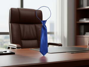 Cravatta Elastica Lucida 6.5*28cm Blu Zaffiro in Raso Classico per Business - Product Image 2